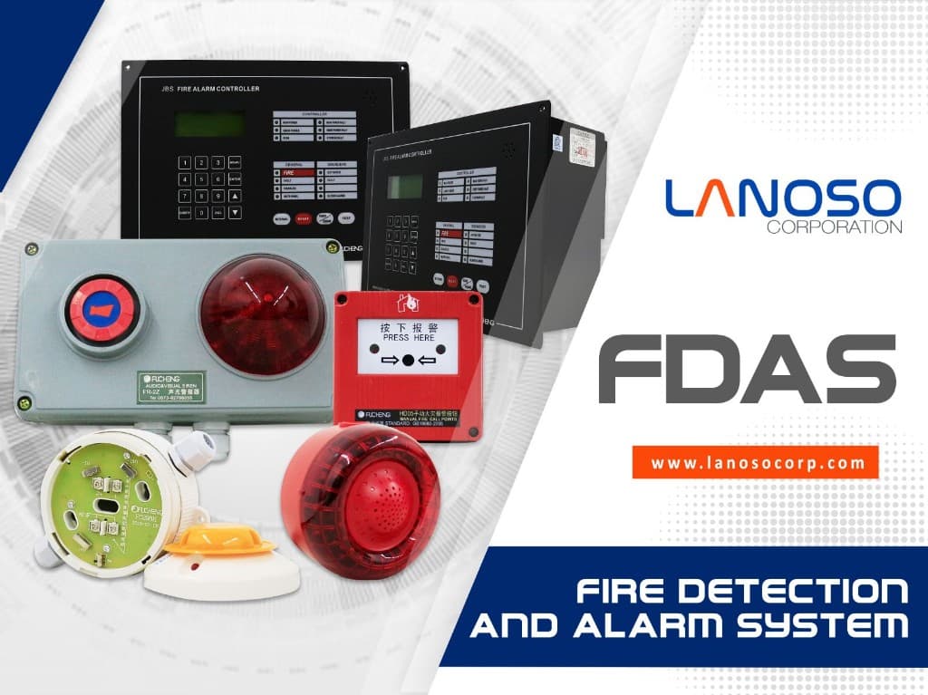 Lanoso Corporation fire detection and alarm system product lineup.